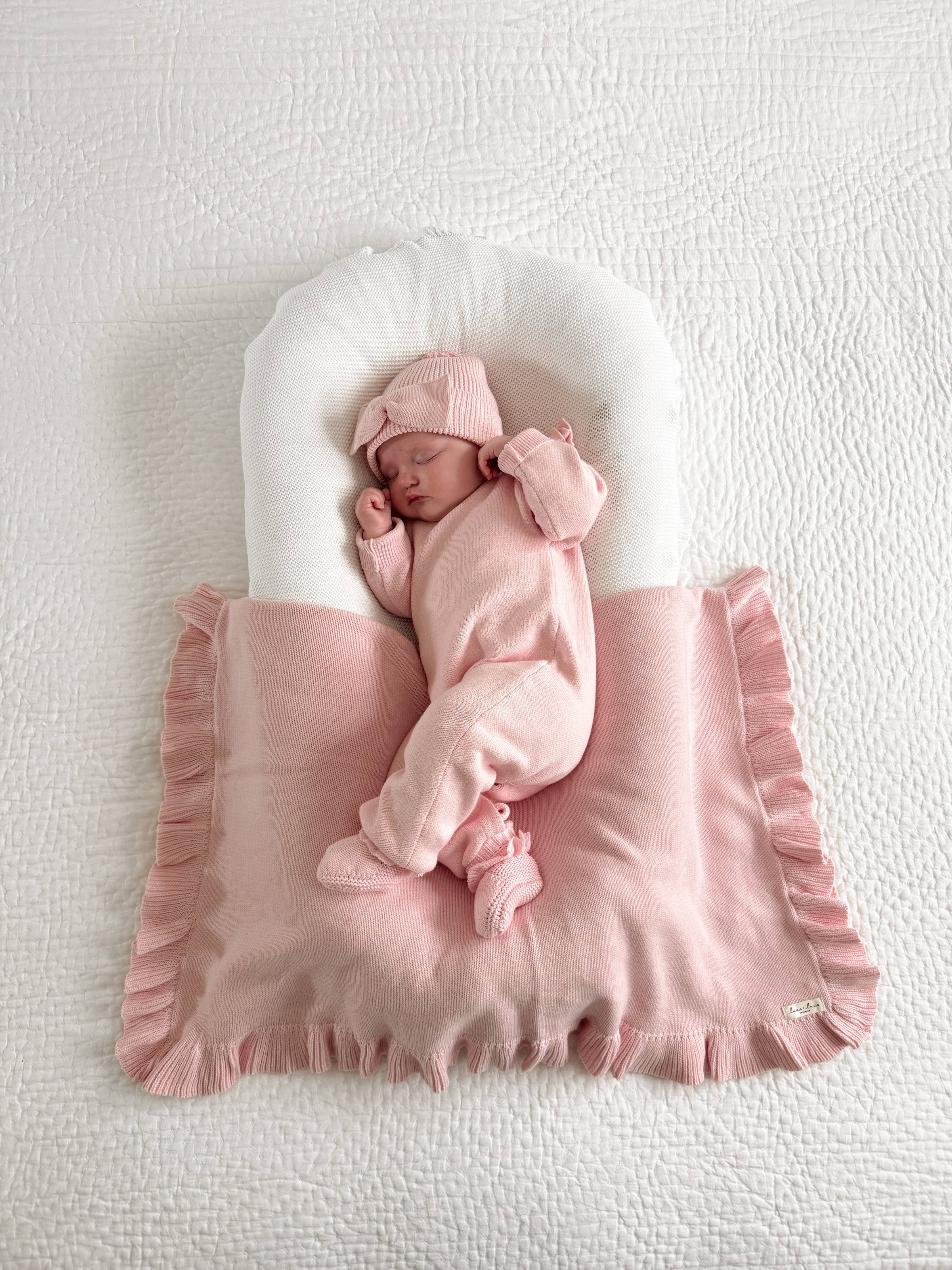 Image of Classic Ruffle Booties - Powder Pink